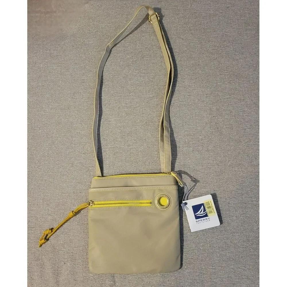 SPERRY Top-Sider Nylon Purse Leather Hardware Crossbody Bag‎ New